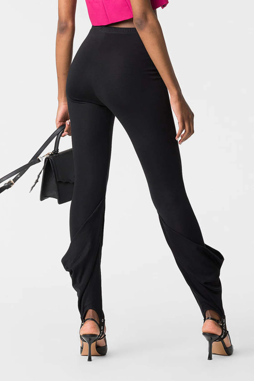 Solid Ruched Stirrup Pants - Weenar