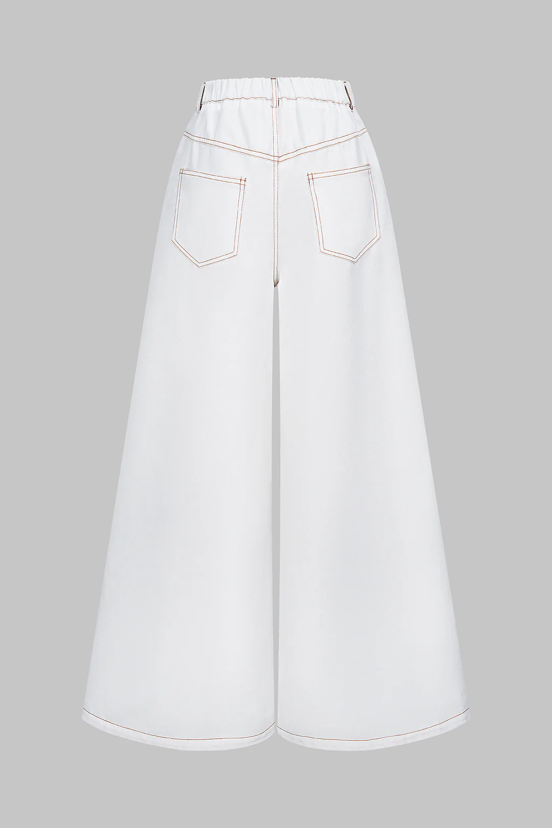 Denim Print Wide Leg Pants - Weenar