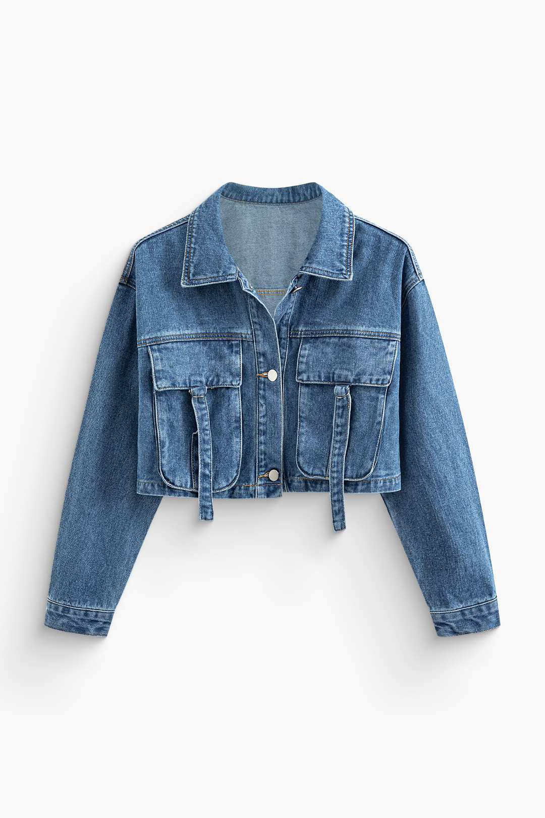 Denim Pocket Cropped Outerwear - Weenar