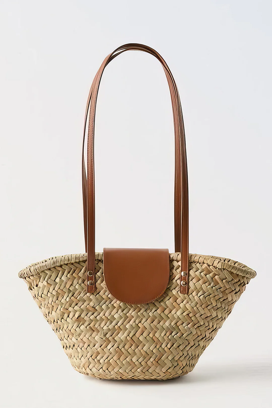 Faux Leather Rattan Patchwork Woven Shoulder Bag - Weenar
