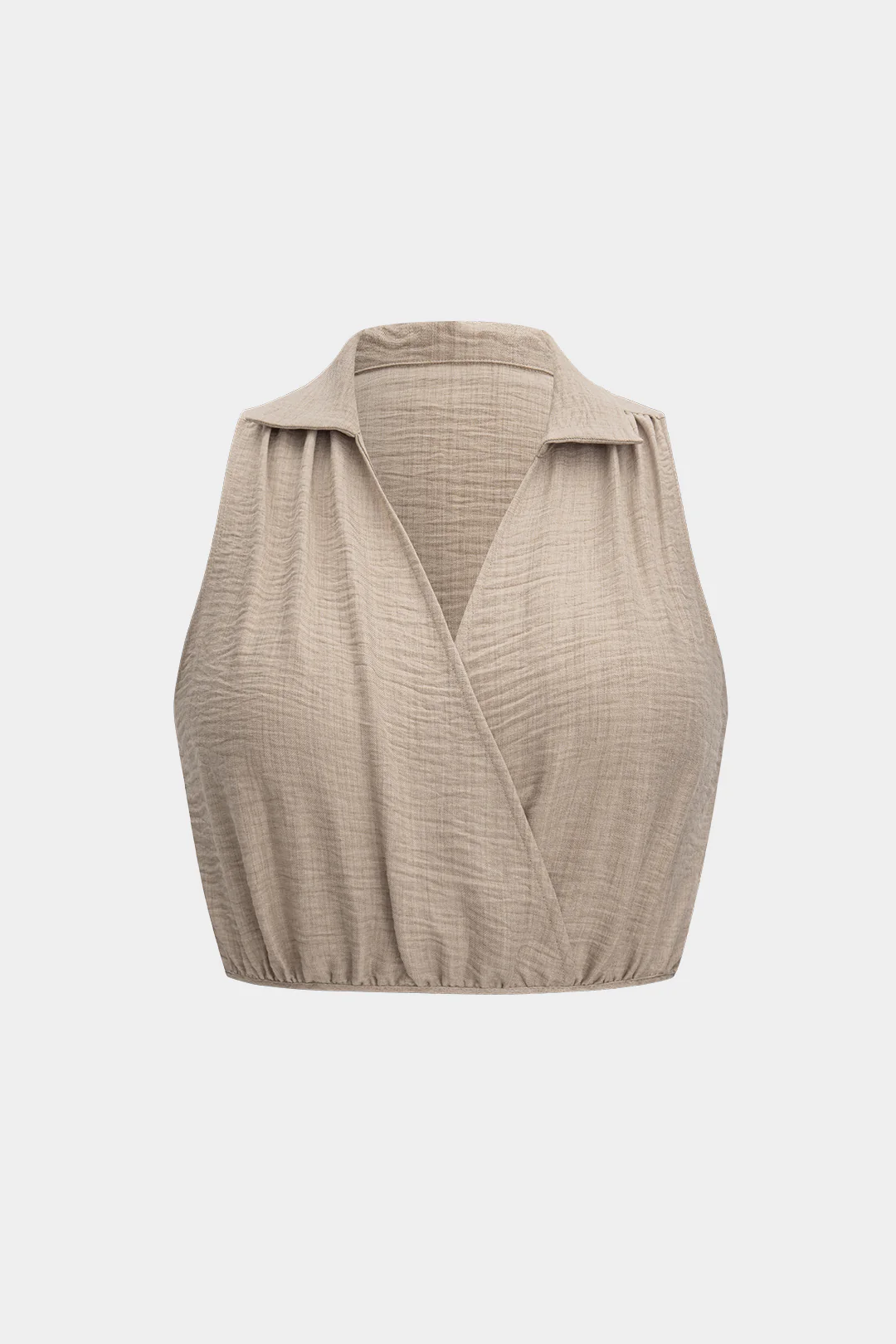 Plus Size Crossed Tie Shirt - Weenar