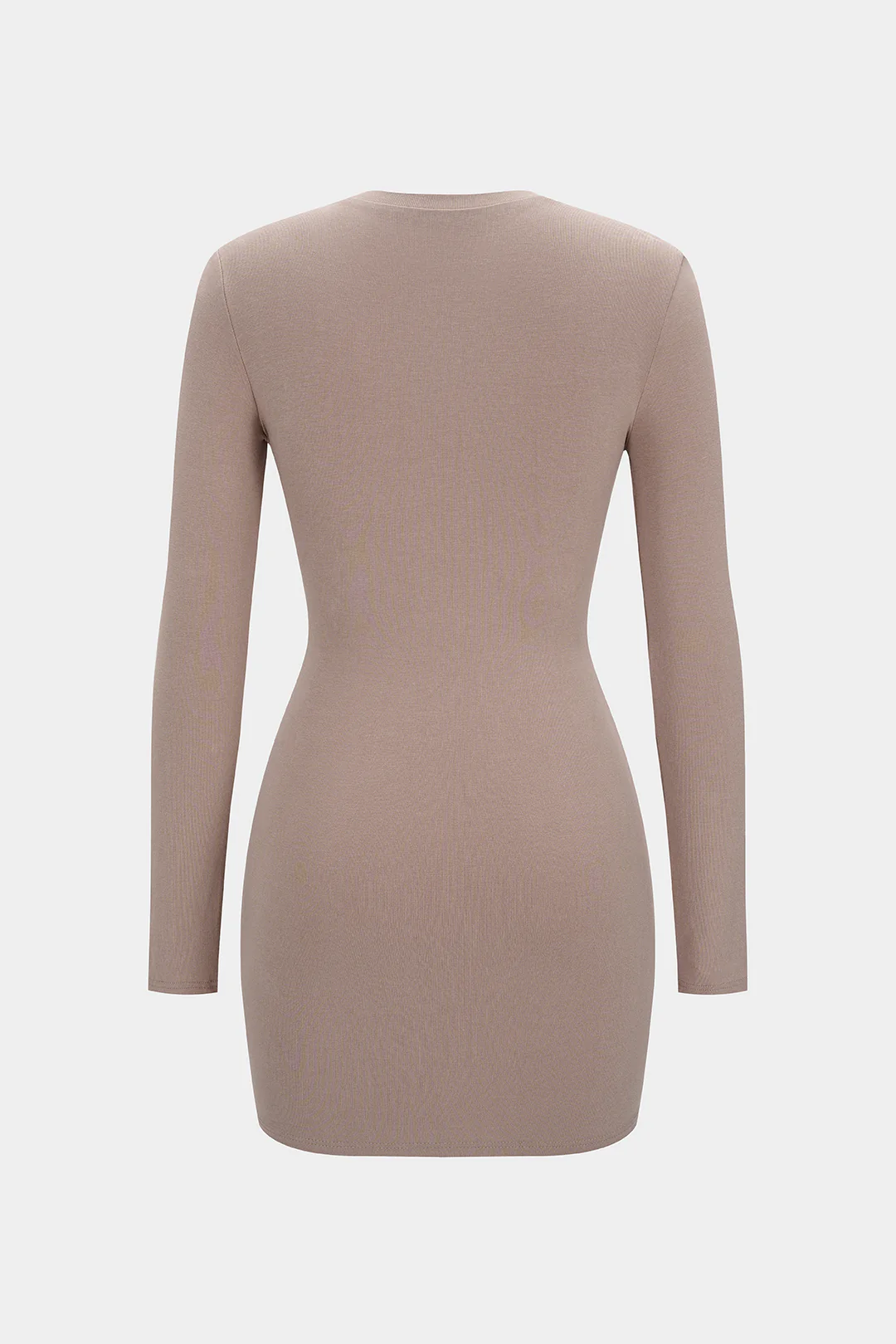 Wrinkle Ruched Long Sleeve Mini Dress - Weenar