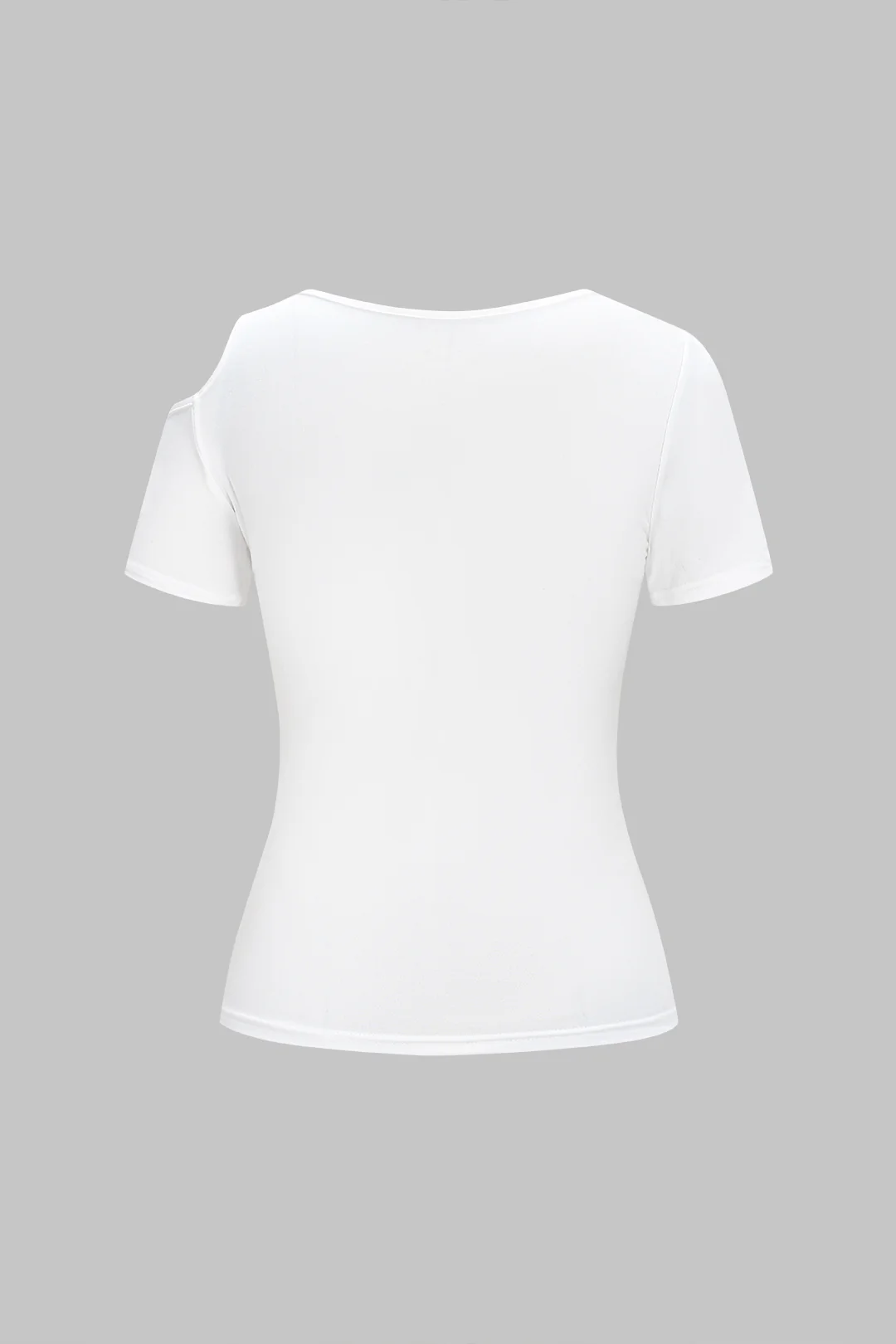 Asymmetrical Cut Out Short Sleeve T-Shirt - Weenar