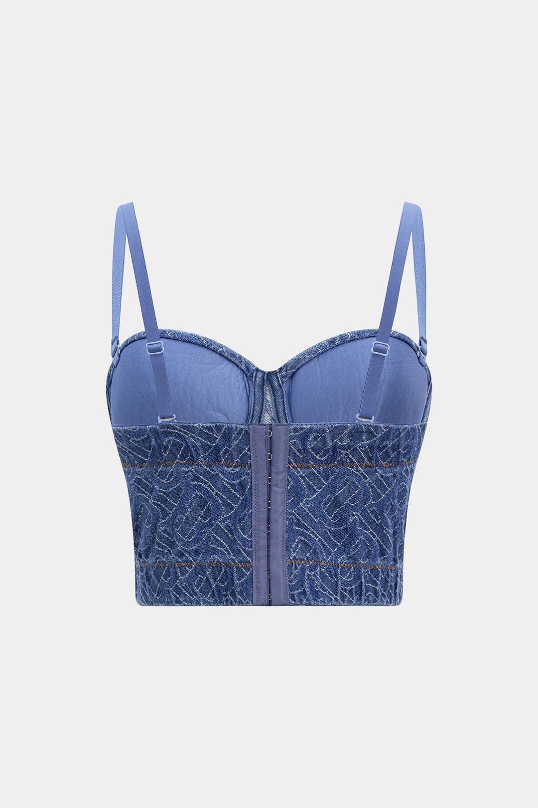 Denim Ribbed Slip Crop Top - Weenar