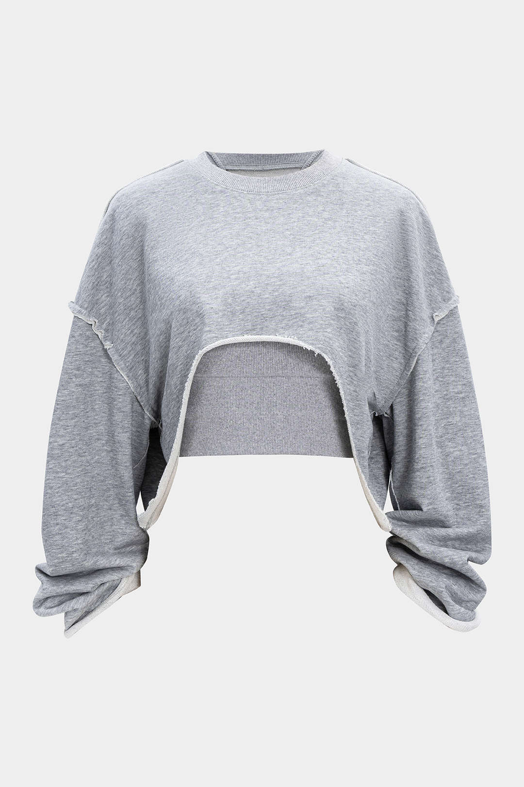 Solid Waist-Cinching Sweatshirt - Weenar