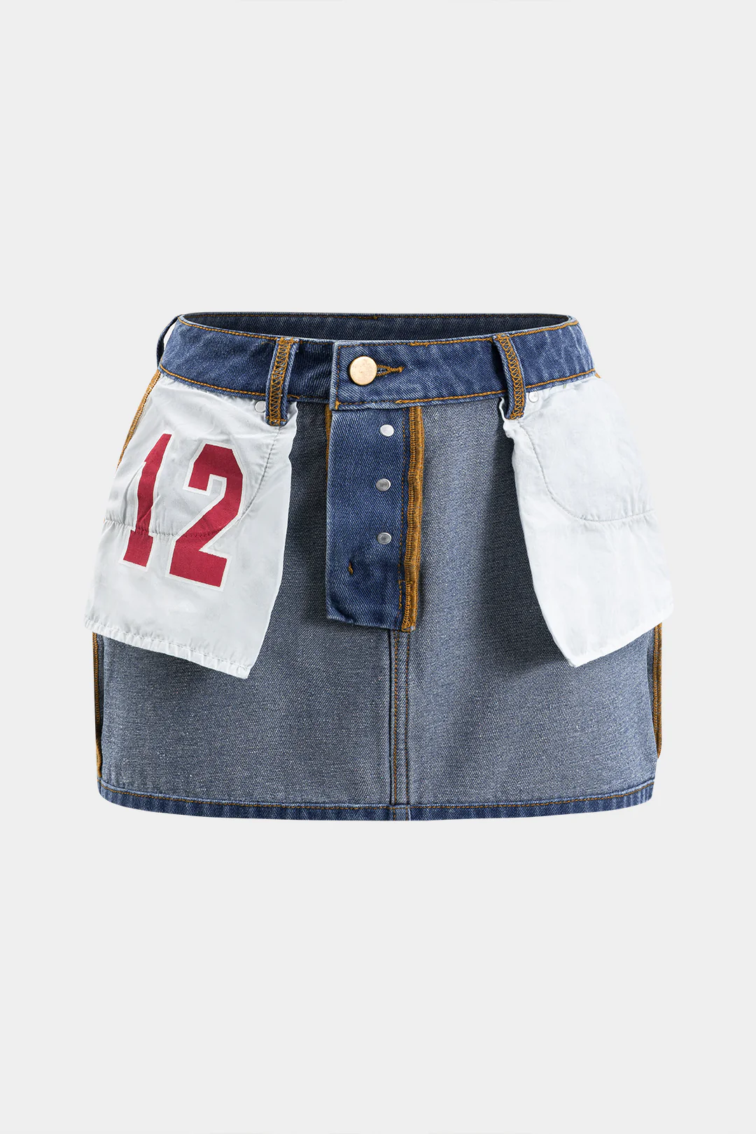 Plus Size Denim Pocket Skirt - Weenar