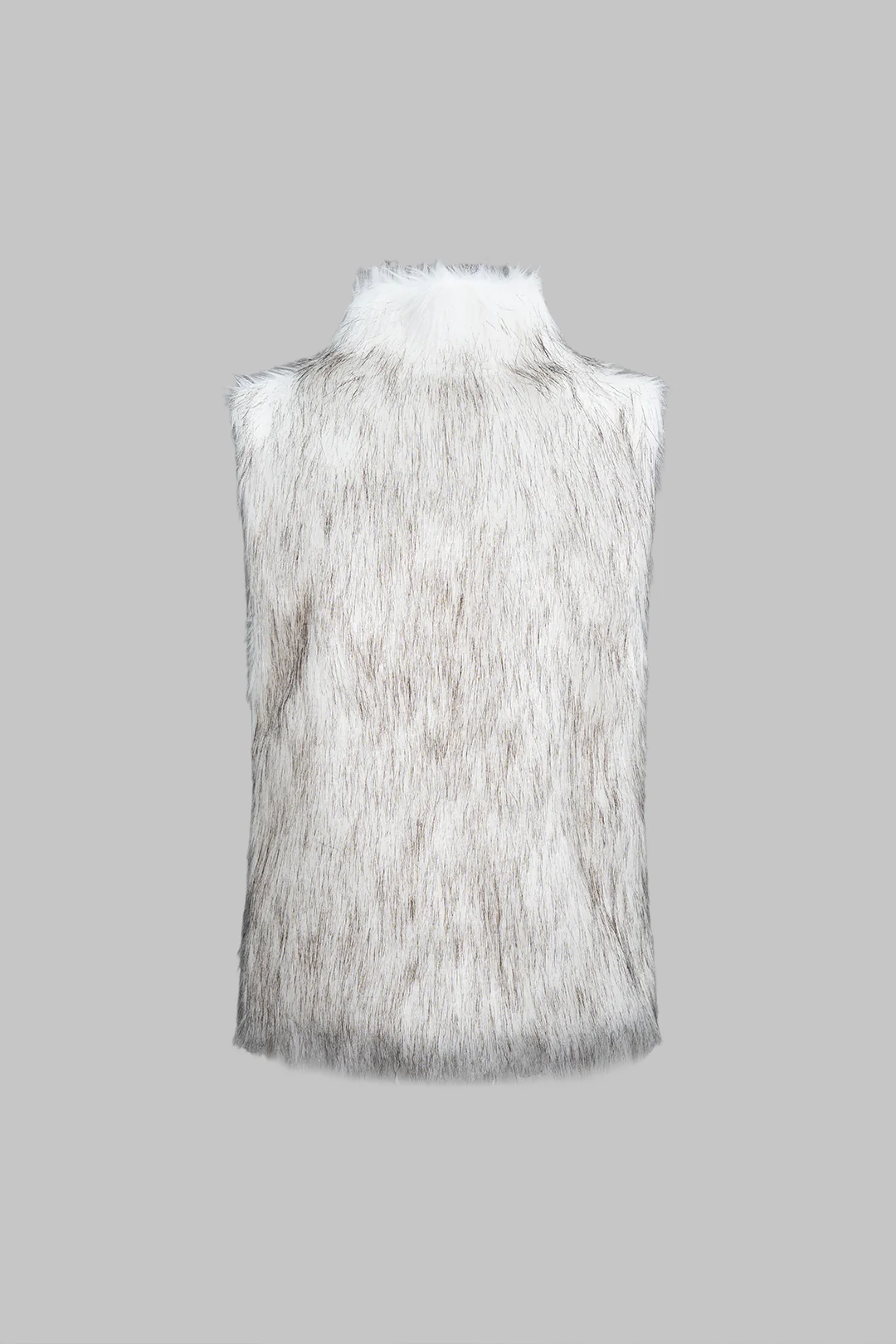 Faux Fur Mock Neck Vest - Weenar