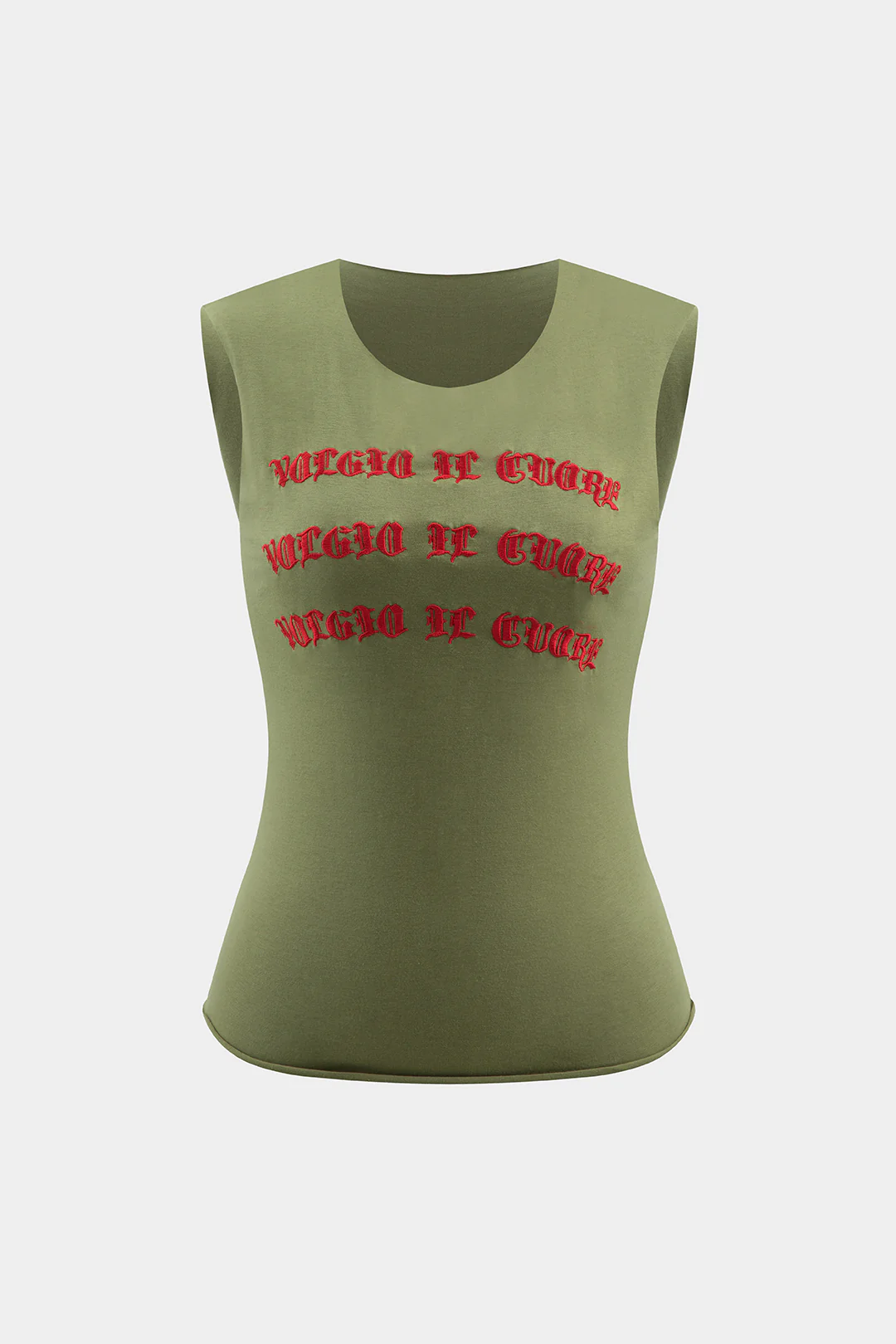 Embroidery Print Sleeveless Tank Top - Weenar