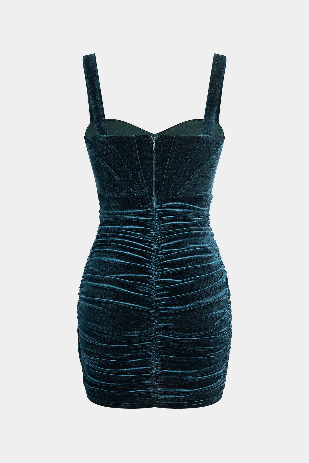 Velvet Ruched Corset Backless Slip Sleeveless Mini Dress - Weenar