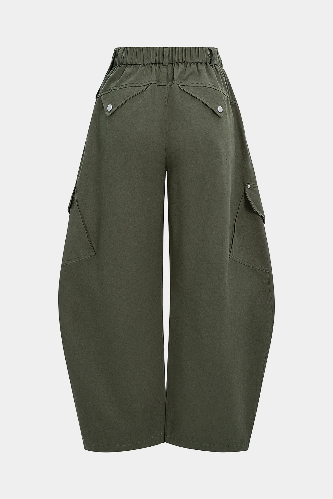 Shirred Waistband Pocket Barrel Trousers - Weenar