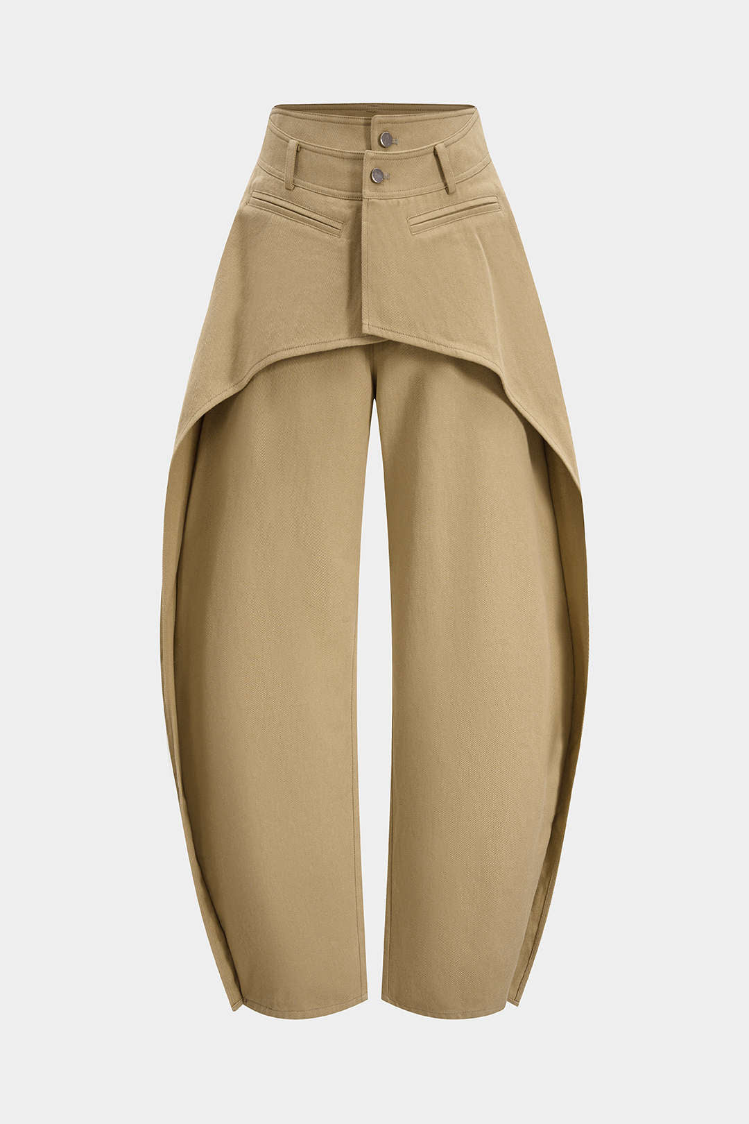 Double Waistband Cut Out Pocket Trousers - Weenar