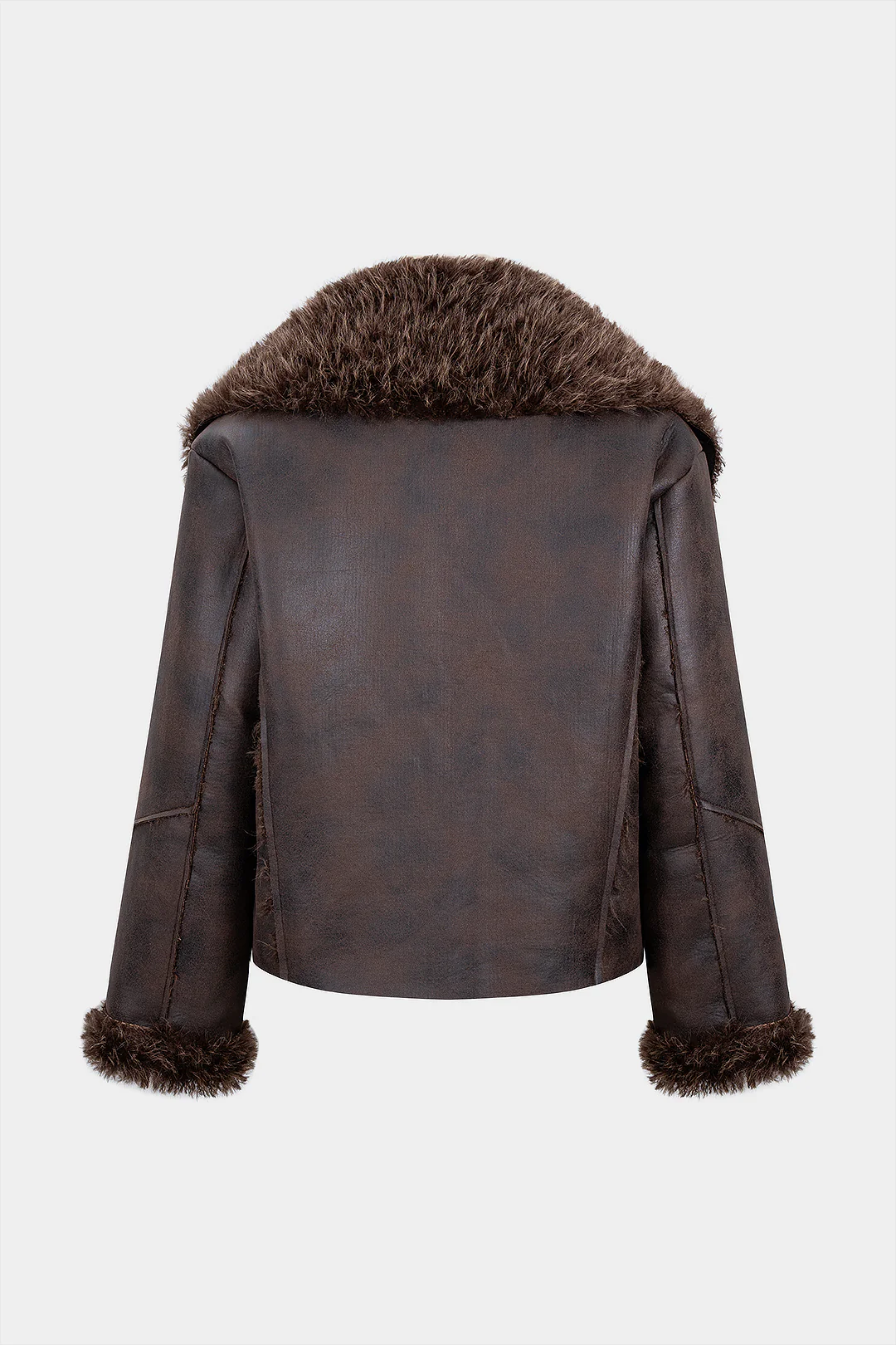 Faux Fur Patchwork Belted Jacket - Weenar