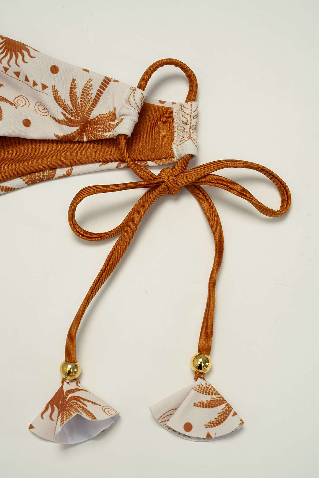 Palm Leaf Print Strappy Bikini Set - Weenar