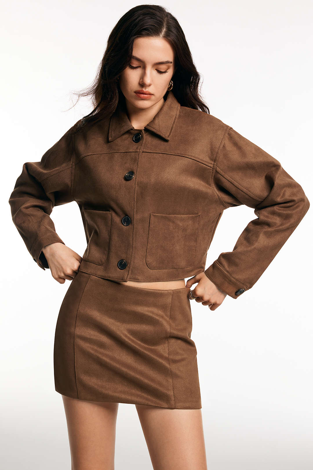 Suede Low Waist Mini Skirt - Weenar