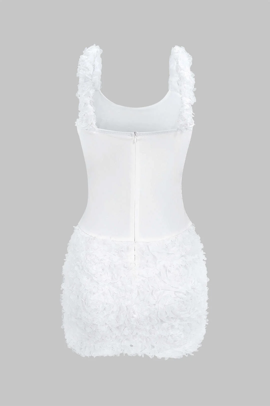 Flower Appliques Bodycon Backless Sleeveless Mini Dress - Weenar