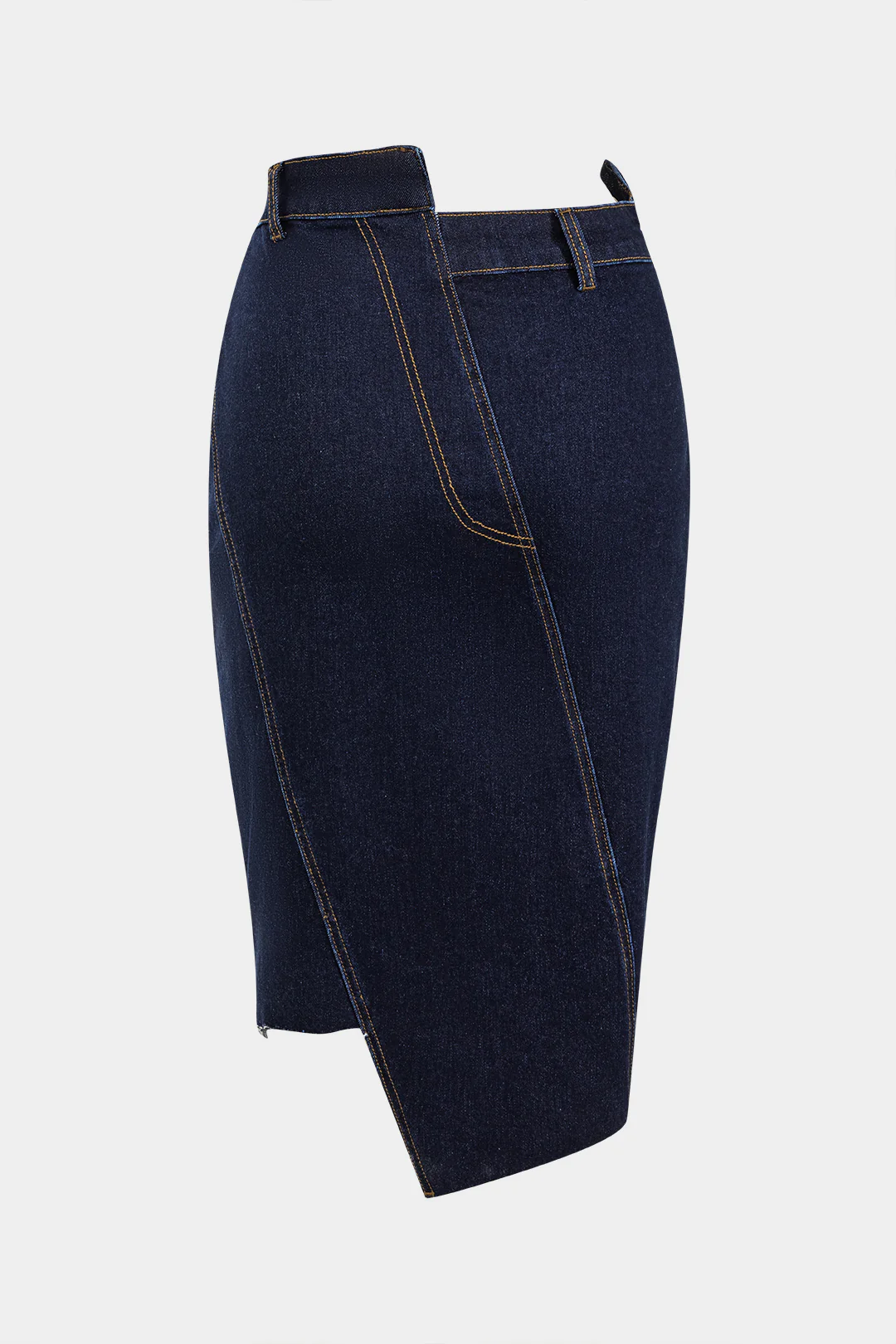 Denim Asymmetry Button Skirt - Weenar