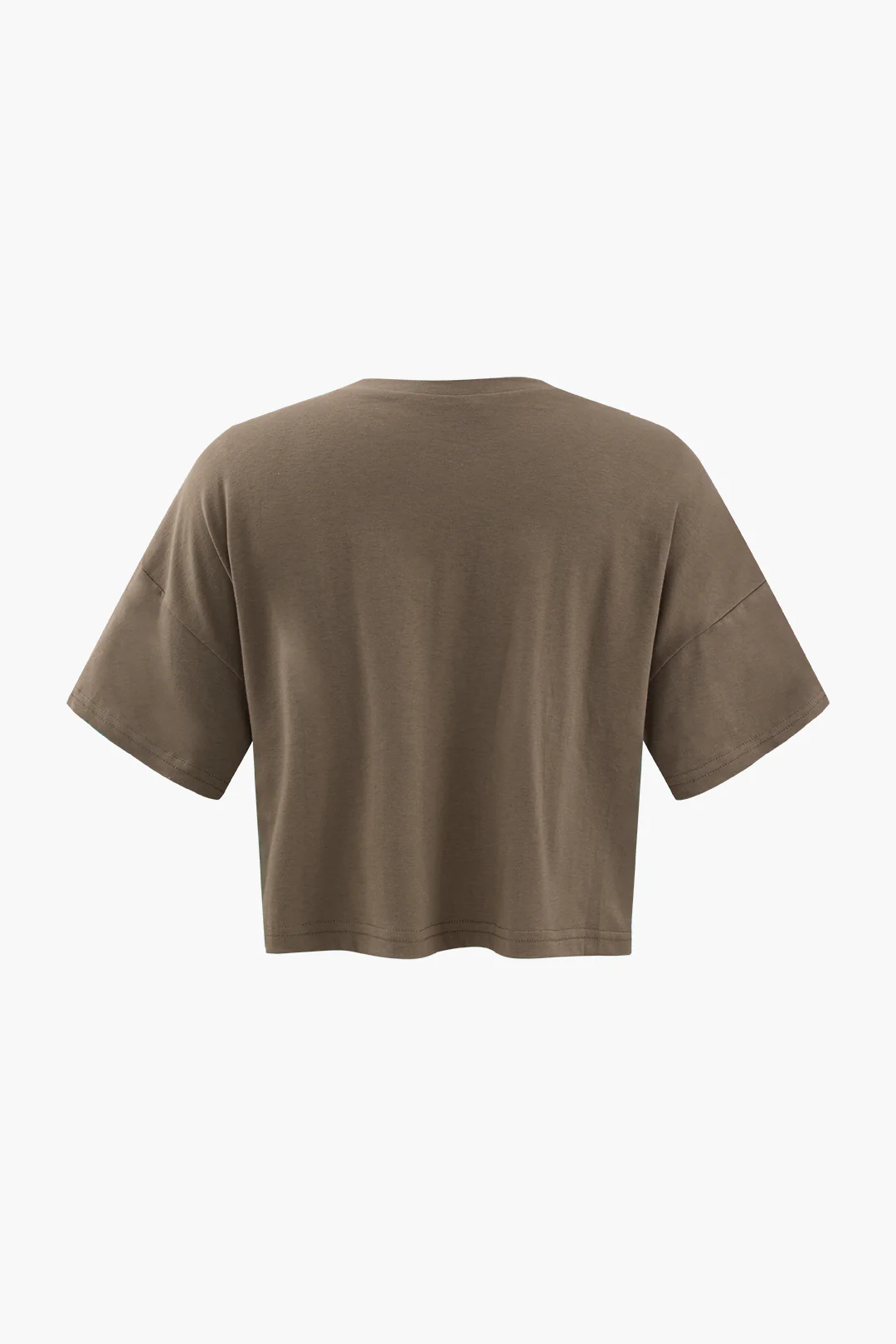 Letter Print Round Neck Short Sleeve T-Shirt - Weenar