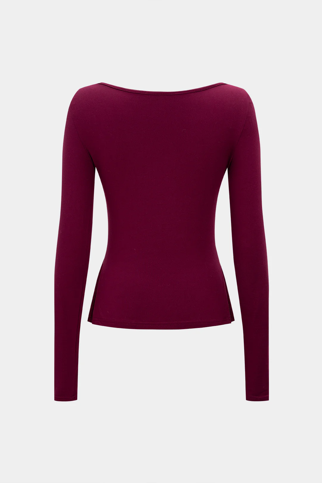 Solid Ruched Long-Sleeve Top - Weenar