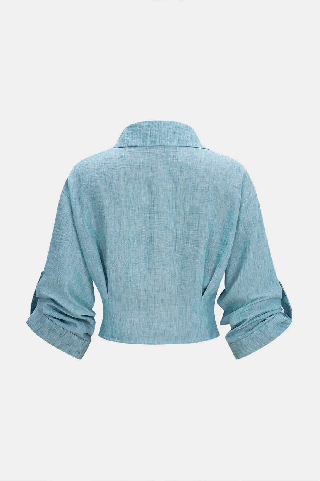 Lapel V-Neck Button Long-Sleeve Shirt - Weenar