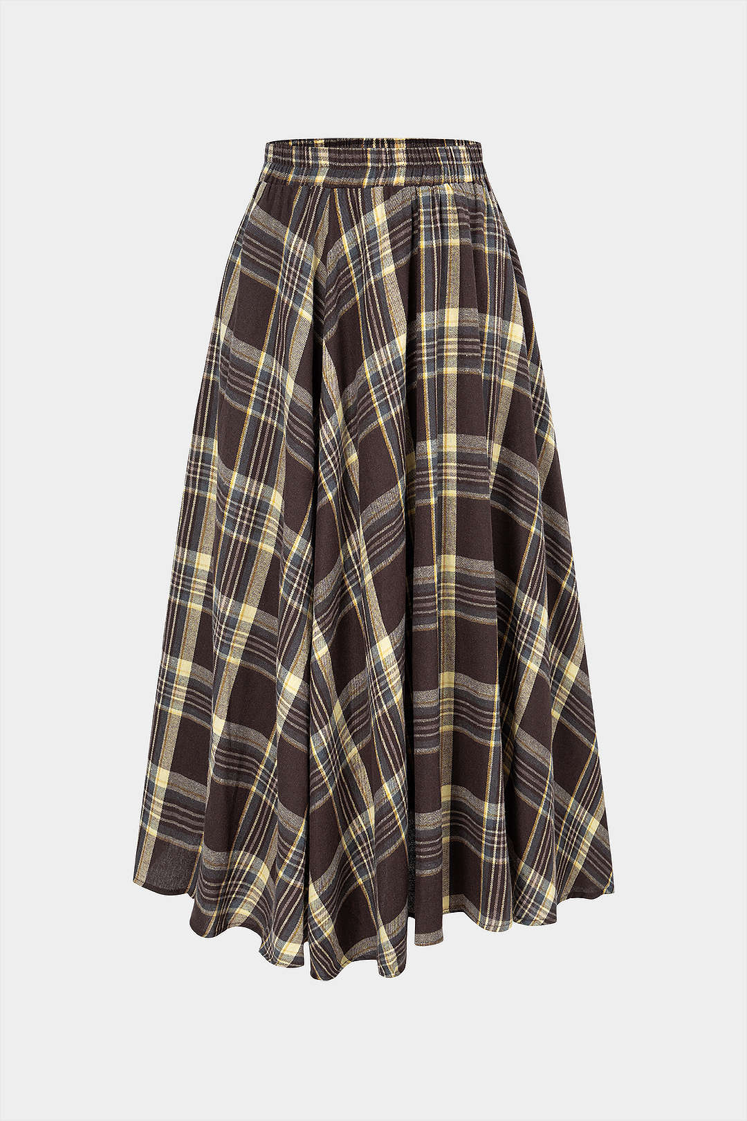 Plaid Print Irregular Hem High Waist Skirt - Weenar