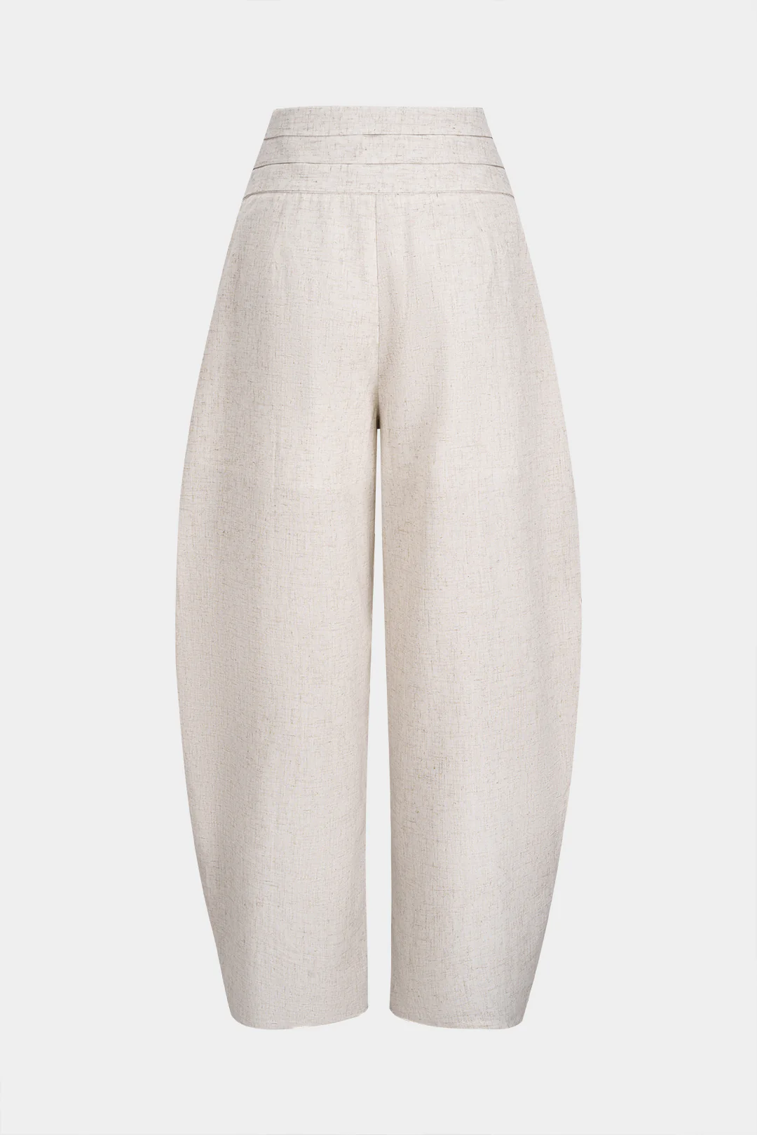Linen Pleated Asymmetrical High Waist Pants - Weenar