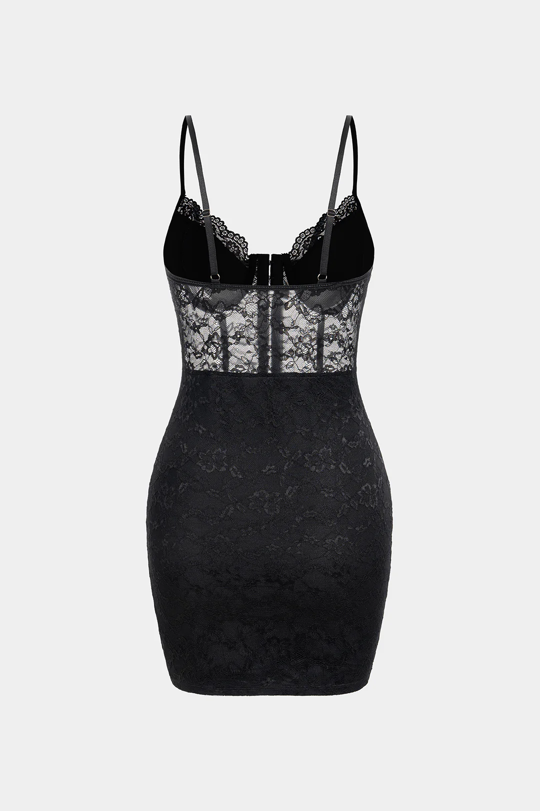 Lace Sheer Corset Sleeveless Midi Dress - Weenar