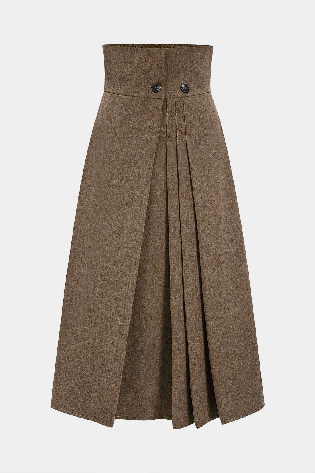 Pleated High Waist Asymmetrical Skirt - Weenar