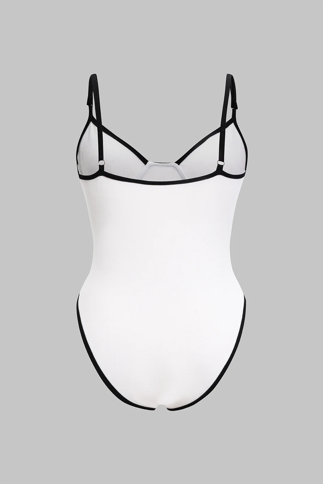 Plus Size Contrast Binding Sleeveless Bodysuit - Weenar