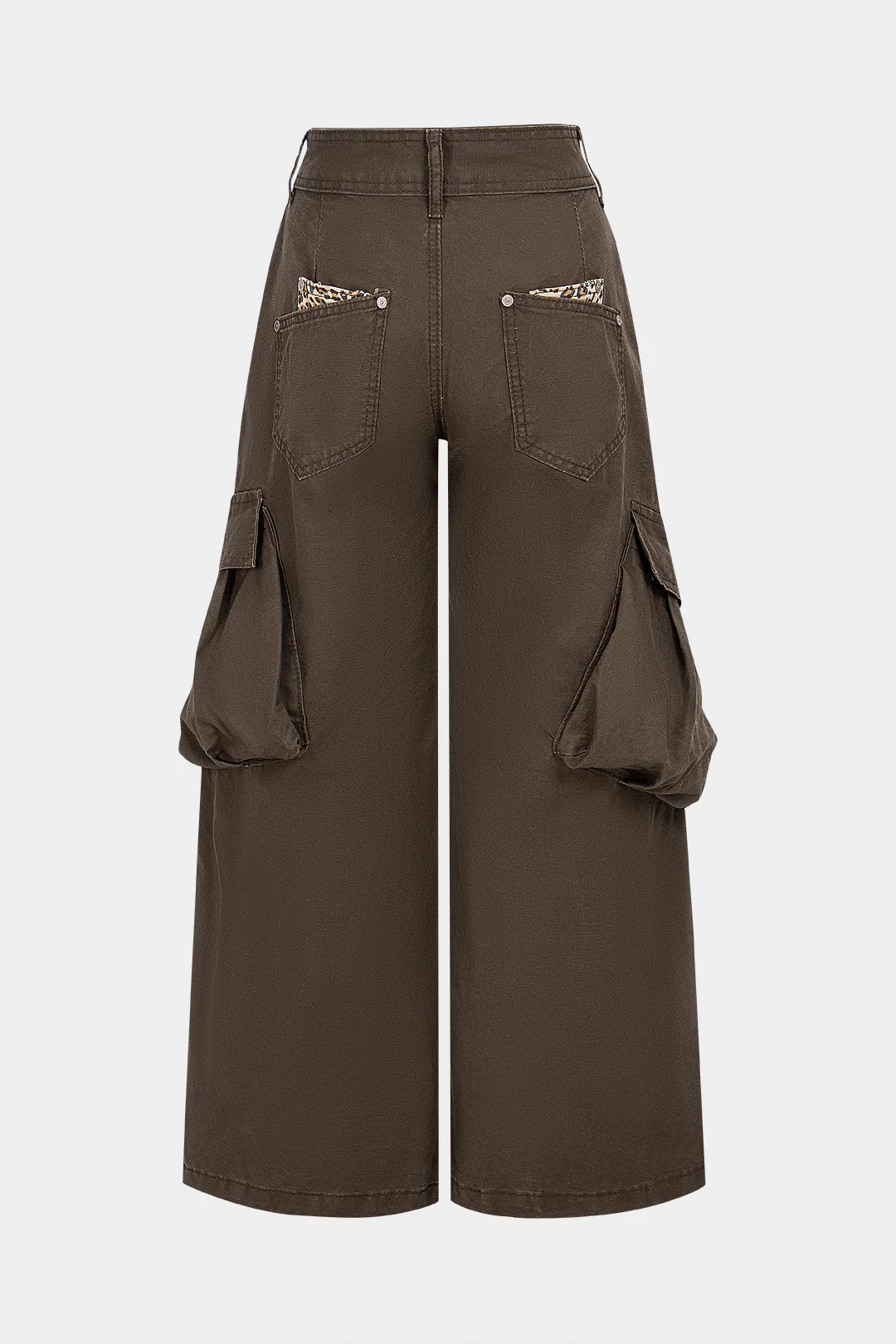 Denim Leopard Print Pocket Jeans - Weenar