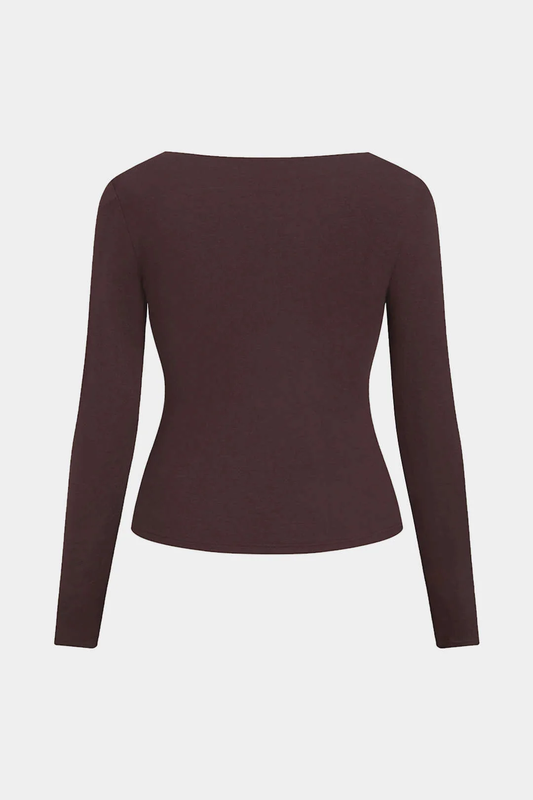 Plus Size Asymmetrical Neck Long-Sleeve Top - Weenar