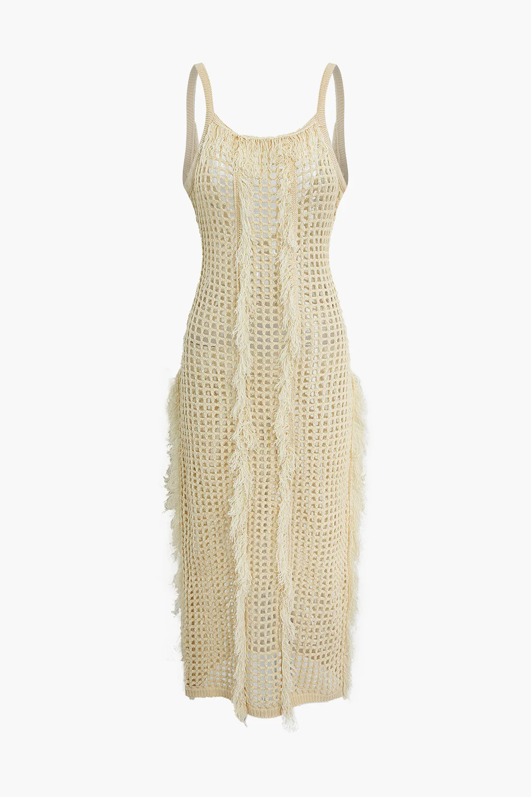 Fringe Cut Out Backless Cover Up - Weenar