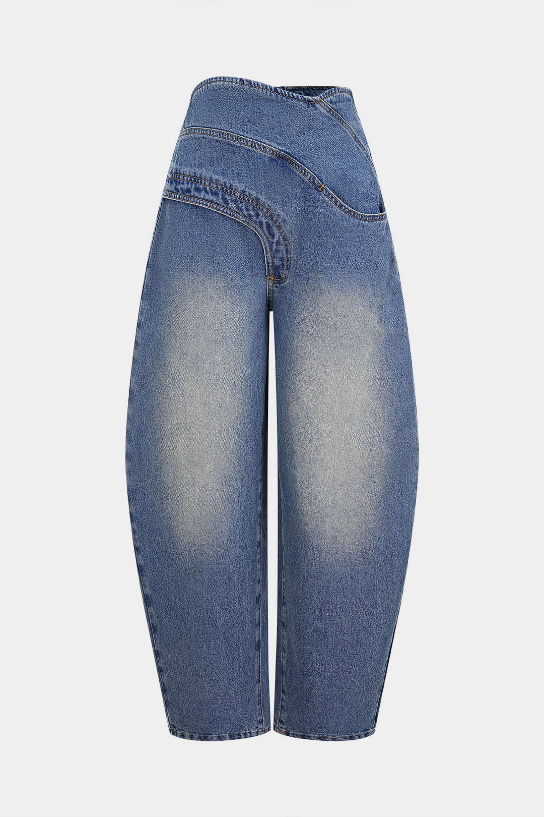 Denim Asymmetrical Zipper Pocket Jeans - Weenar
