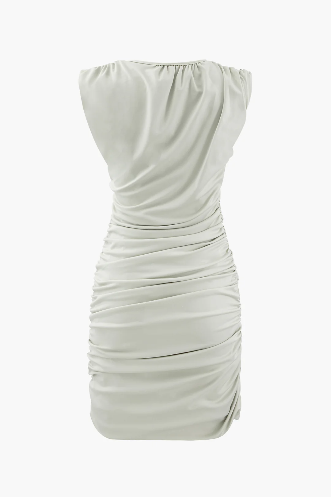 Asymmetrical Ruched Sleeveless Mini Dress - Weenar