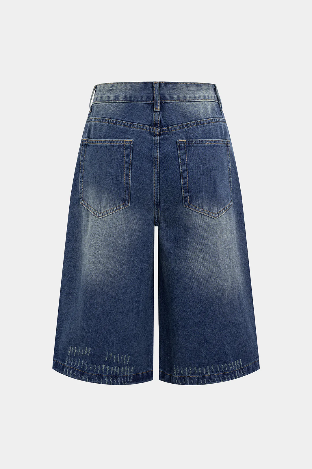 Denim Button Wide Leg Shorts - Weenar