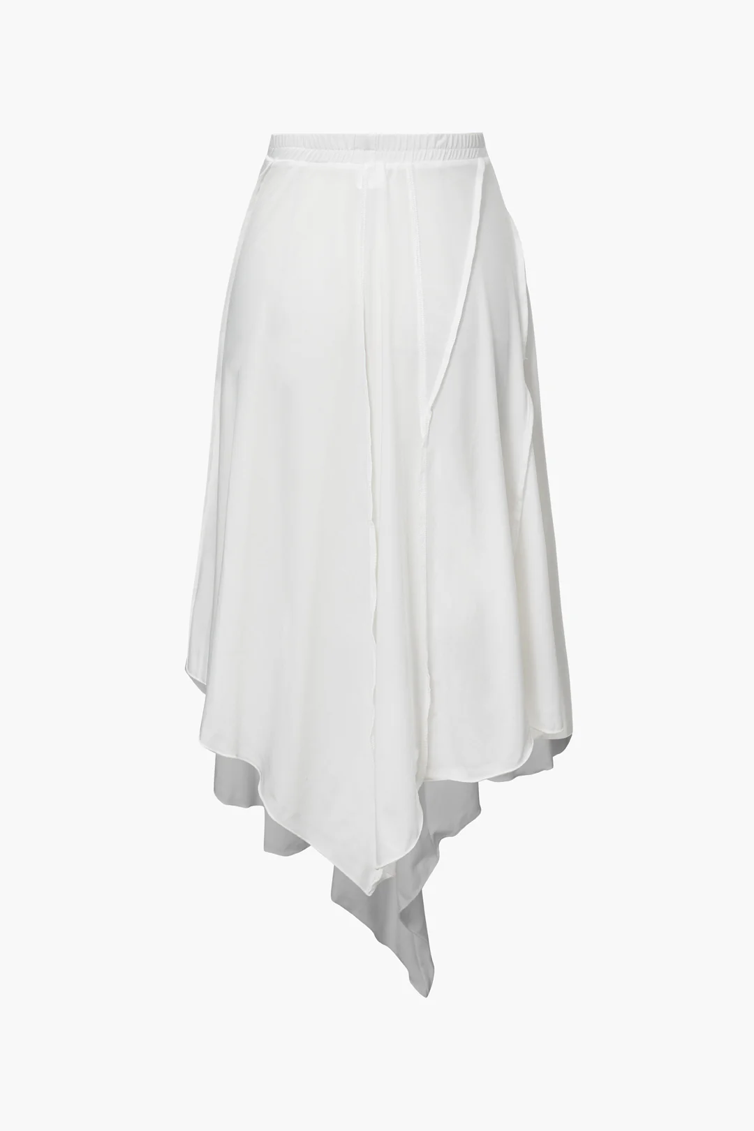 Solid Scallop Edge Asymmetrical Skirt - Weenar