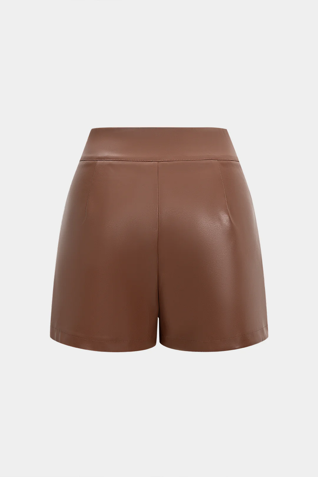 Faux Leather Braided High Waist Skort - Weenar