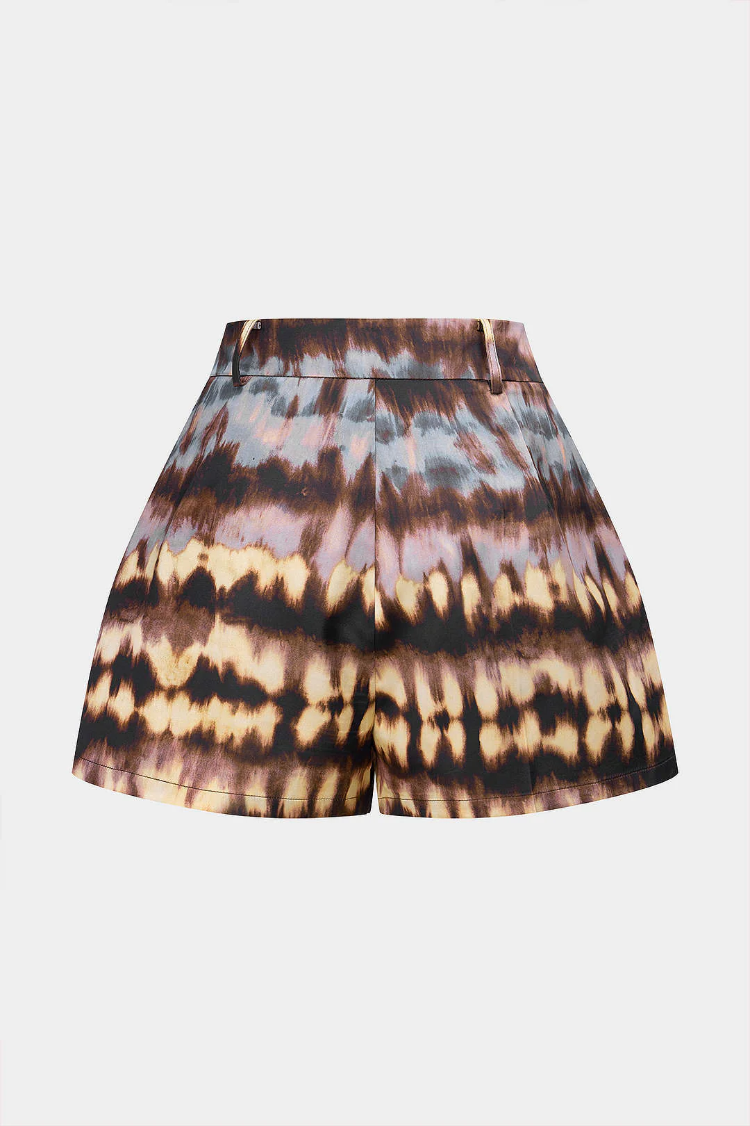 Abstract Tie Dye Print Satin Shorts - Weenar