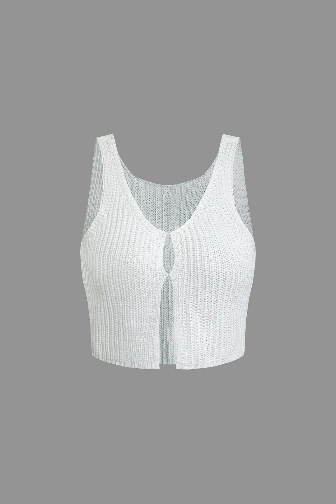 Hollow Out V-Neck Vest - Weenar