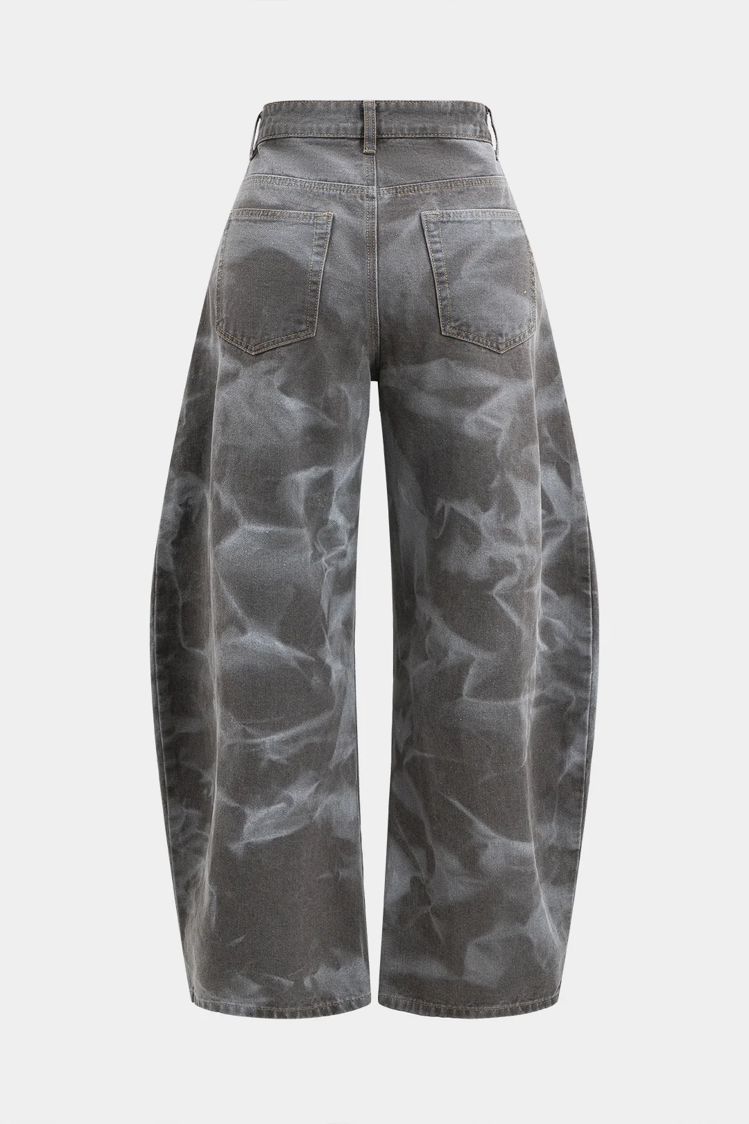 Abstract Print Denim Barrel Jeans - Weenar