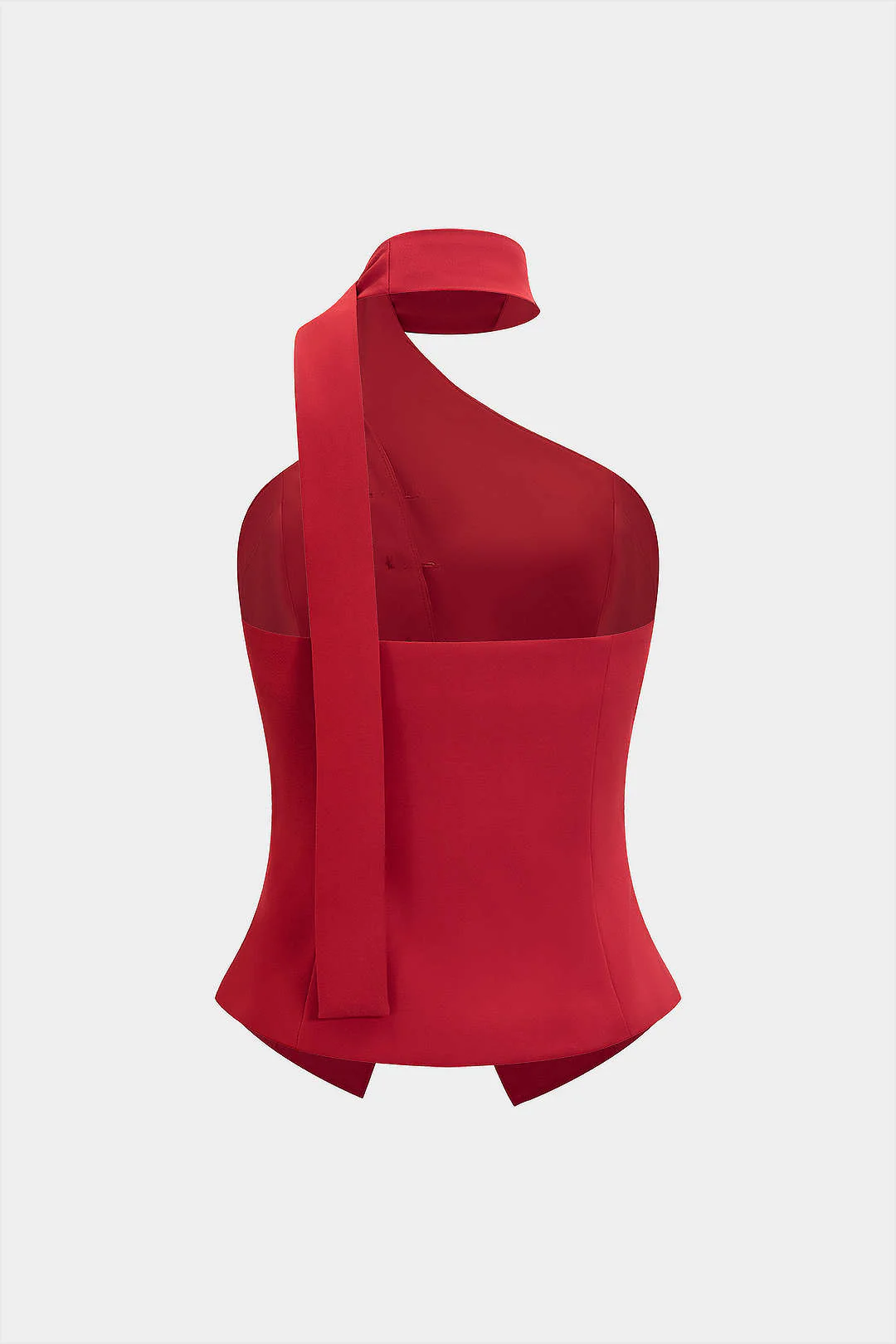 Button Halter Neck Backless Tank Top - Weenar