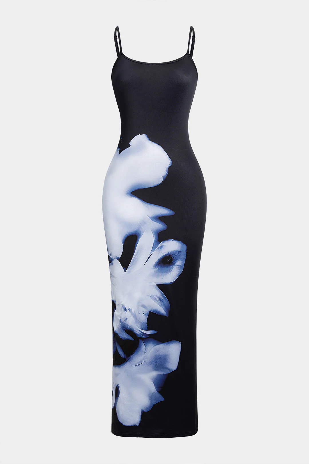 Floral Print Round Neck Sleeveless Maxi Dress - Weenar