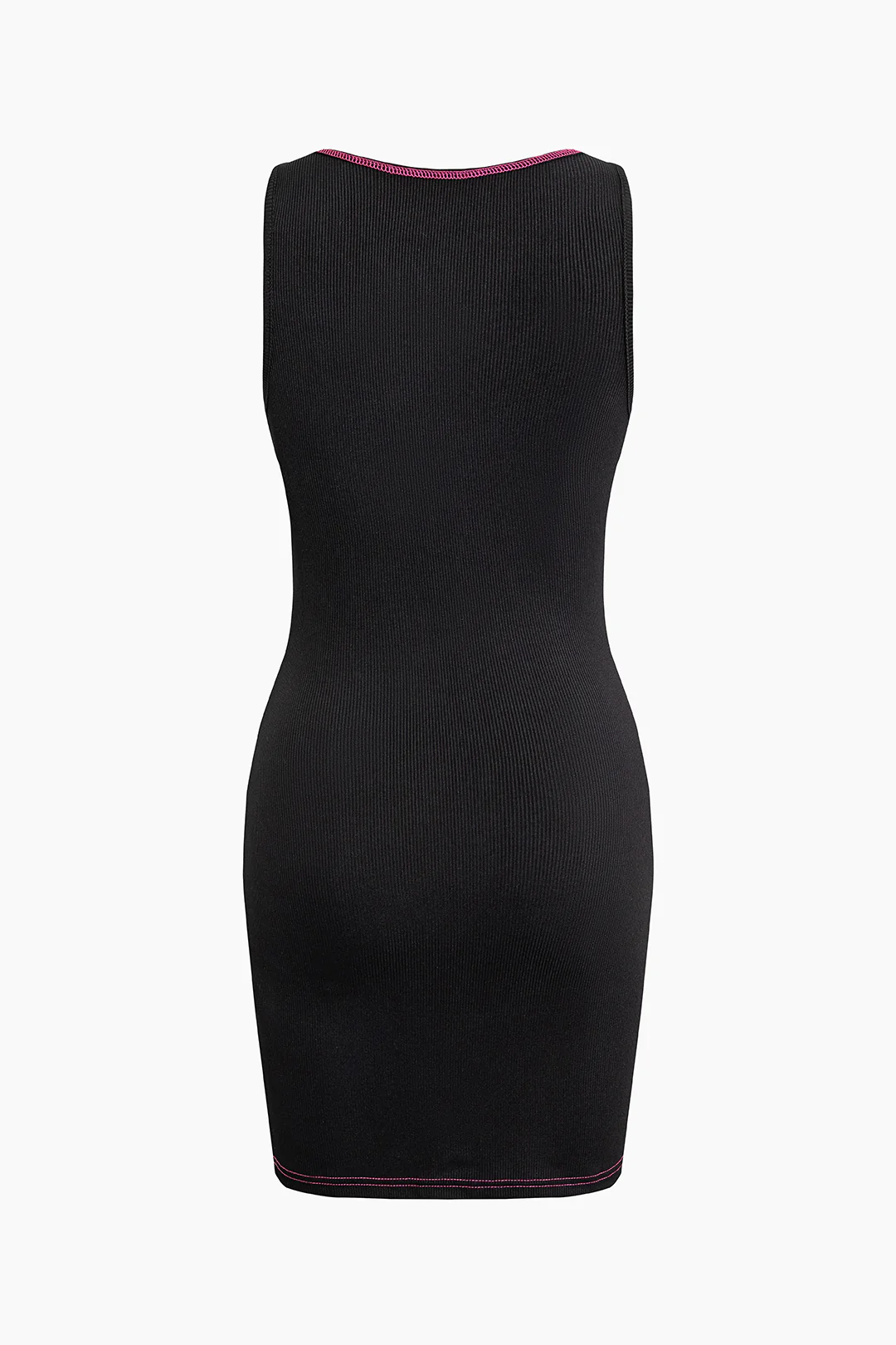 Contrast Print V-Neck Sleeveless Mini Dress - Weenar