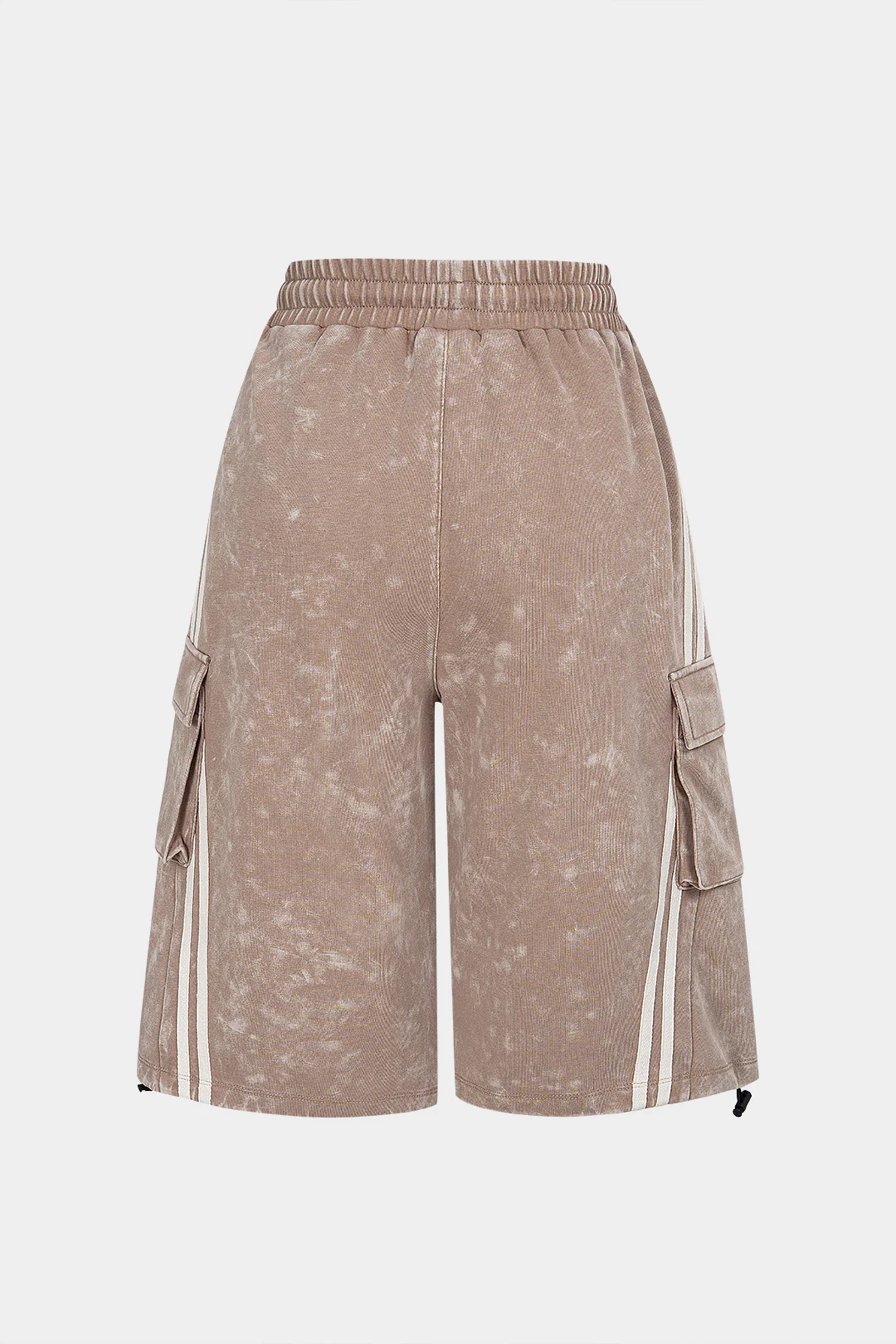 Striped Pocket Drawstring High Waist Shorts - Weenar