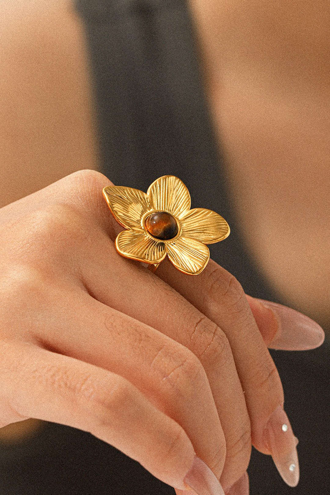Alloy Flower Open Ring - Weenar