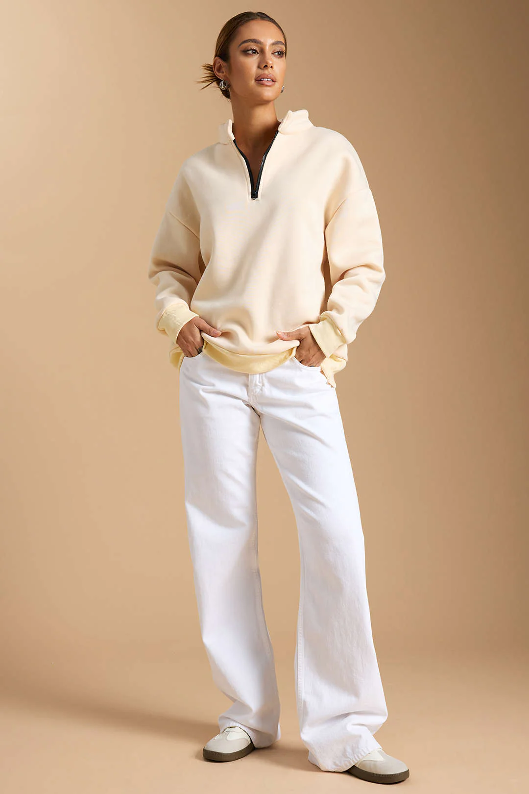 Zipper Long Sleeve Sweatshirt - Weenar