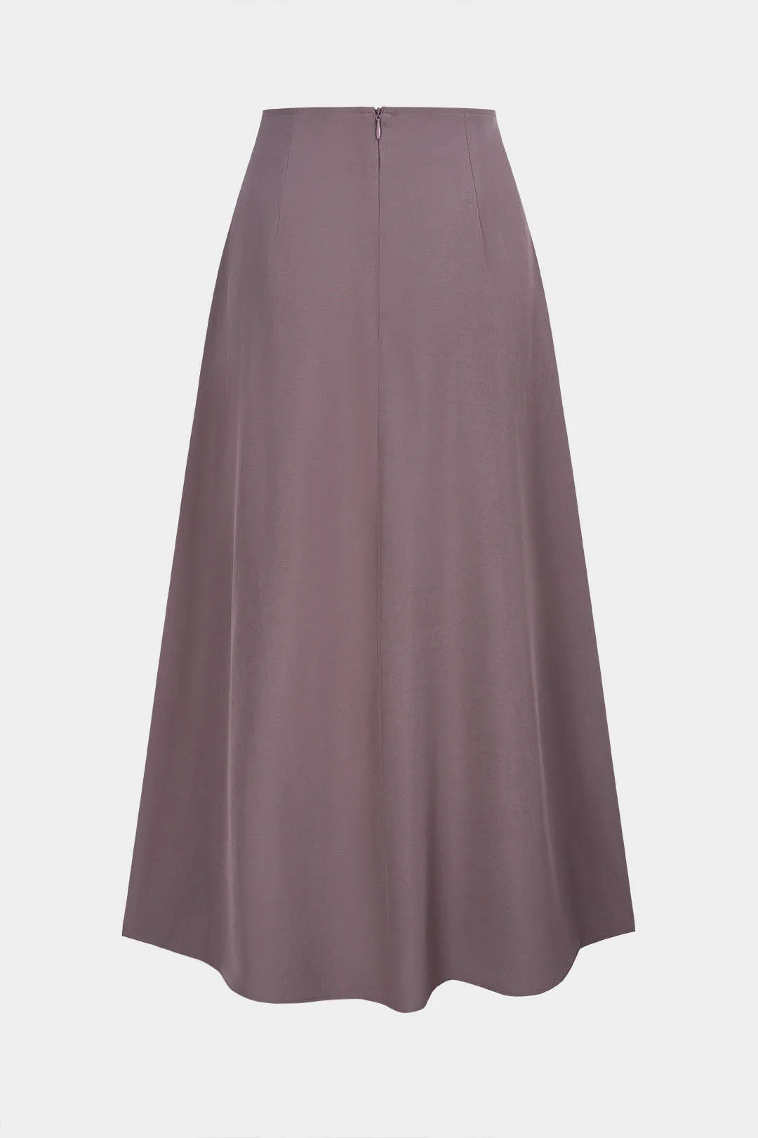 Solid Metallic Button High Waist A-Line Skirt - Weenar