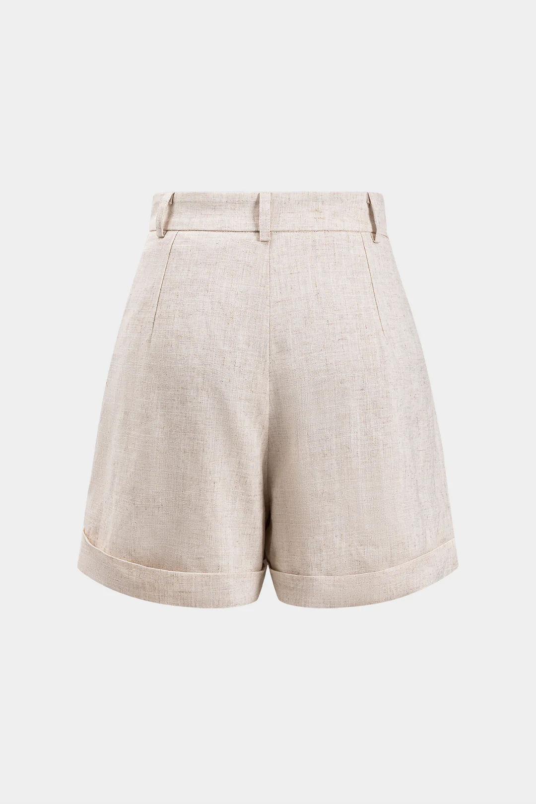 Linen Ruched High Waist Shorts - Weenar
