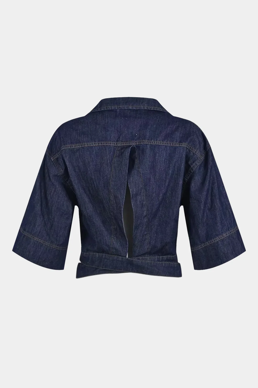 Denim Cut Out Belted Outerwear - Weenar