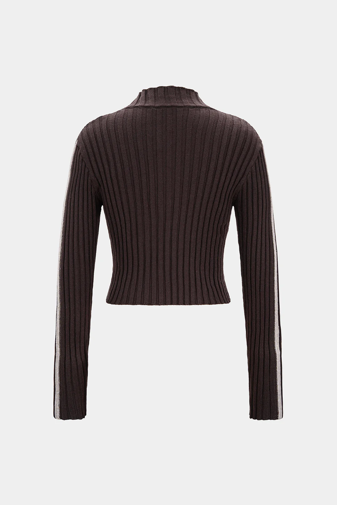Knit Ribbed Zipper Cardigan - Weenar