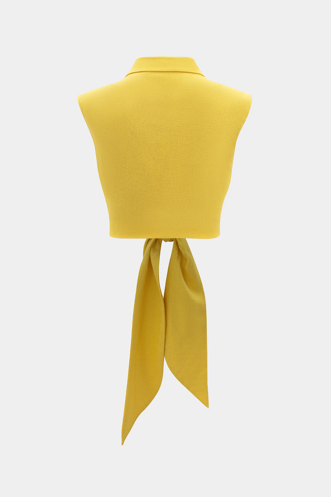 Linen Tie Front Pocket Tank Top - Weenar
